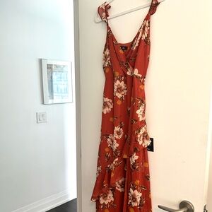 New: Floral maxi dress with ruffles.